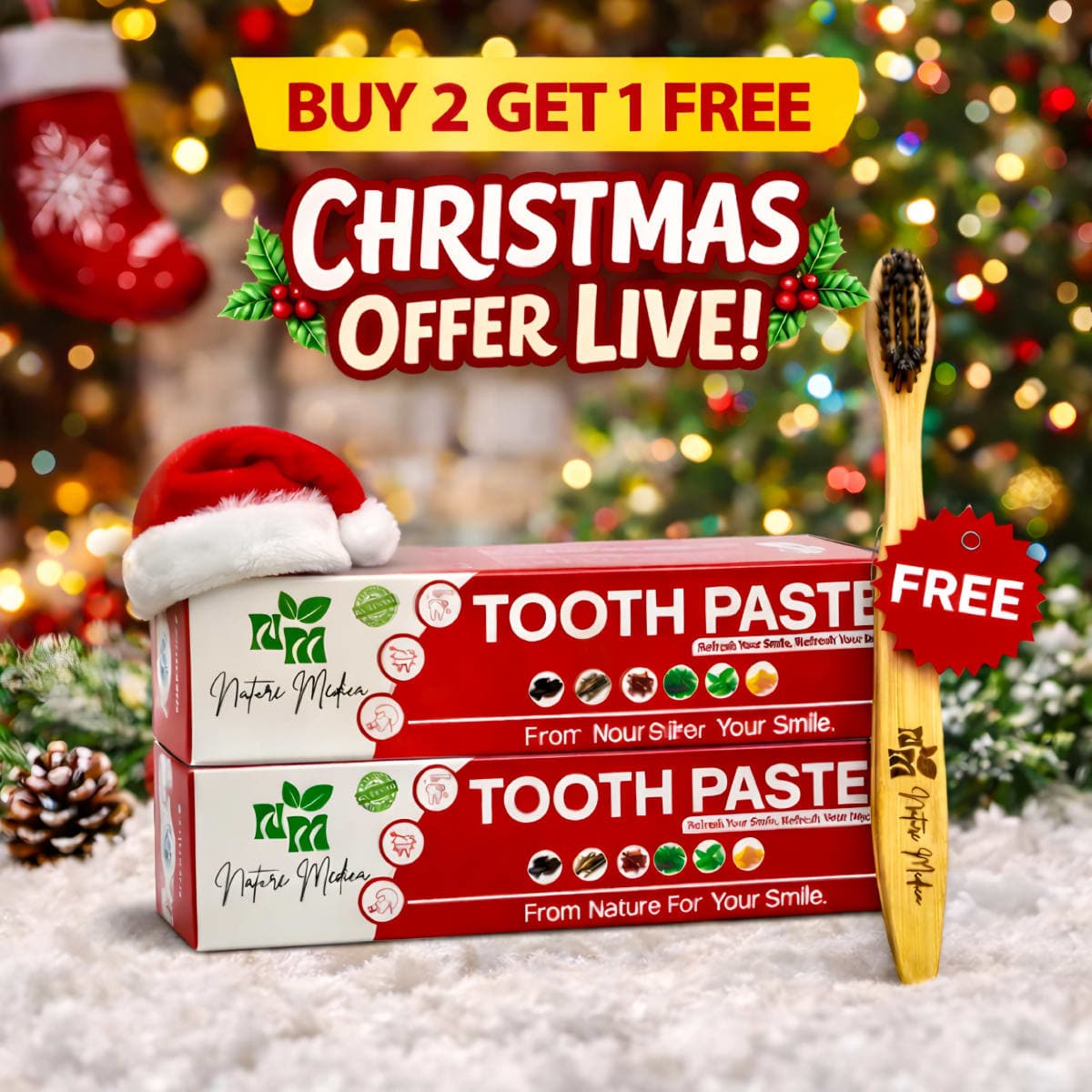 Buy 2 Toothpaste & Get 1 Bamboo Toothbrush FREE